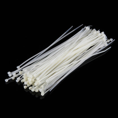 500 PCS 3 x 150mm Self-Locking Nylon Cable Wire Zip Ties, 3mm x 150mm Black, 3mm x 150mm White