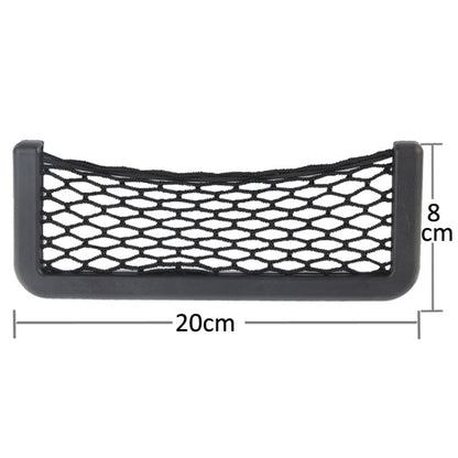 Car Net Pockets 20cm x 8cm Automotive Storage String Bag with Adhesive, 20 x 8cm