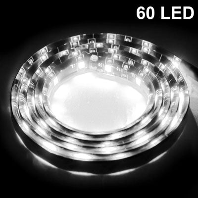5 PCS 1.7W 60 LED 3528 SMD Waterproof Flexible Car Strip Light, DC 12V, Length: 1m, White Light, Blue Light