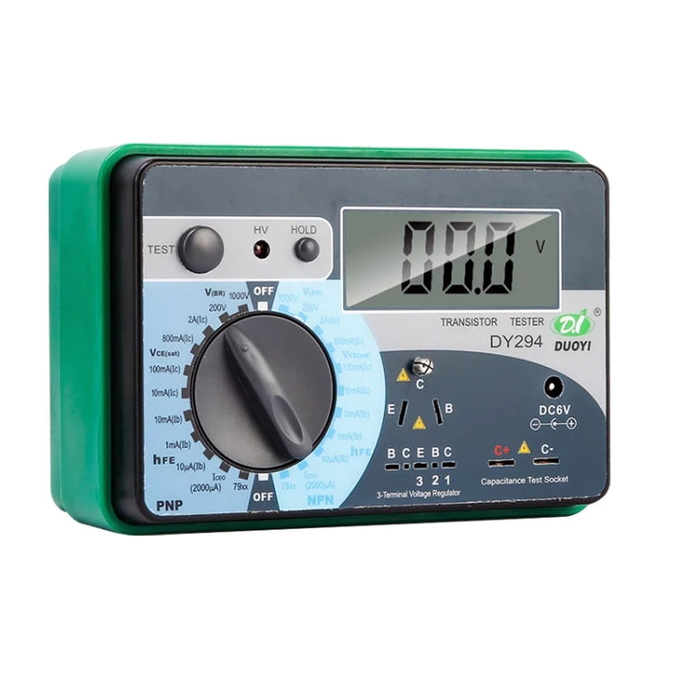 DY294 Professional 2.7 inch LCD Digital Transistor Parameter Tester Meter (4*AA)