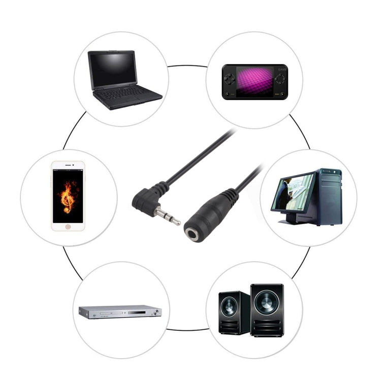 Cable adaptador de audio estéreo de 2,5 mm macho a 3,5 mm hembra (negro)