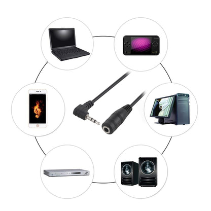 Cable adaptador de audio estéreo de 2,5 mm macho a 3,5 mm hembra (negro)