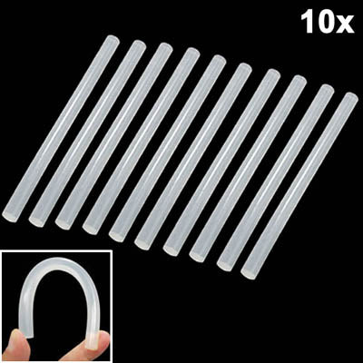 10x Practical Transparent White Hot Melt Glue Stick, Size: 270 x 11mm (10pcs in one packaging, the price is for 10pcs), 270 x 11mm