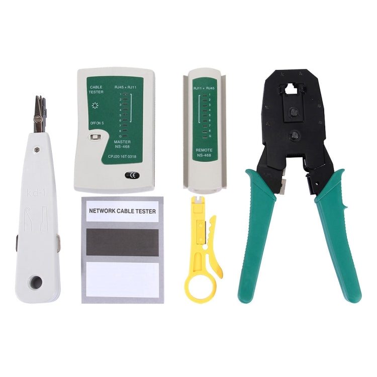 5 in 1 RJ45 Crimping Crimper Stripper Punch Down RJ11 Cat5 Cat6 Wire Line Detector Ethernet Network Cable Tester Tools Kits, 5 in 1