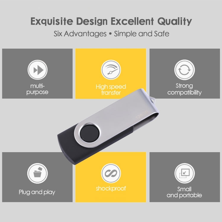 128GB Twister USB 2.0 Flash Disk(Black), 128GB/Black