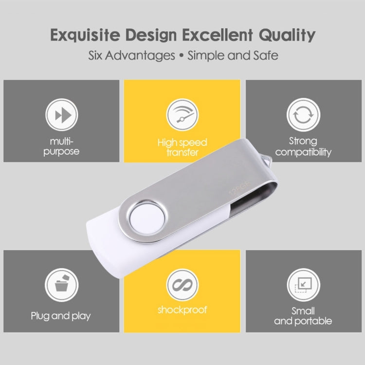 128GB Twister USB 2.0 Flash Disk, 128GB/White