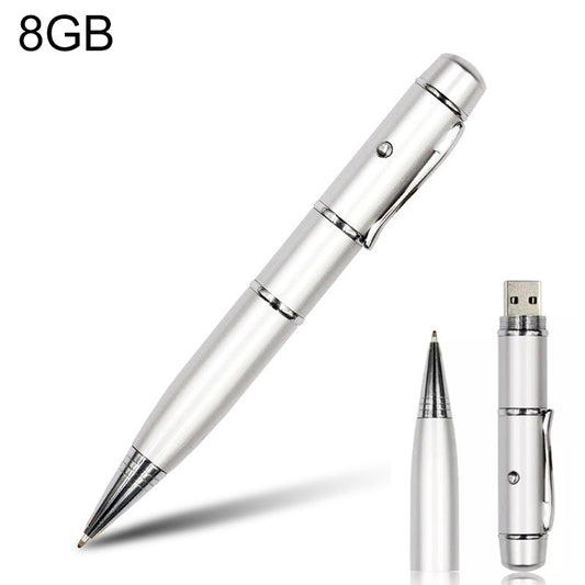 3 in 1 Laser Pen Style USB Flash Disk, Silver (8GB), 8GB (Silver)
