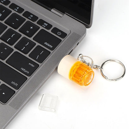 Beer Keychain Style USB Flash Disk with 16GB Memory, 16GB