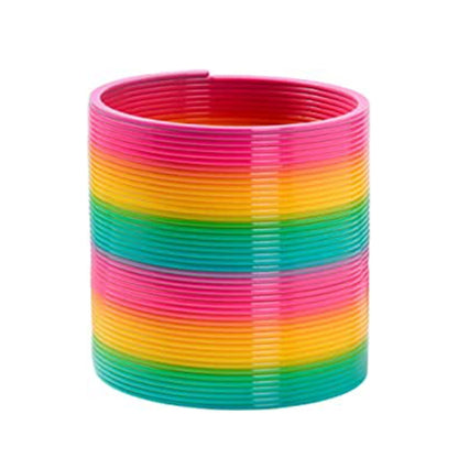 Classic Toy Kaleidoscope Rainbow Ring Folding Plastic Spring Coil Toy for Children (Random Delivery), Rainbow Ring