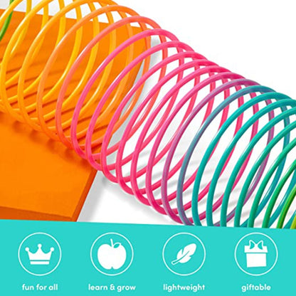 Classic Toy Kaleidoscope Rainbow Ring Folding Plastic Spring Coil Toy for Children (Random Delivery), Rainbow Ring