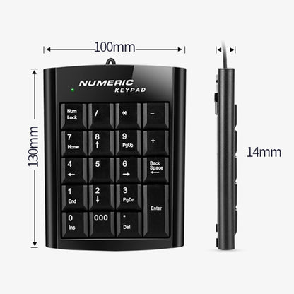 Mini teclado numérico USB con 19 teclas, teclado numérico USB