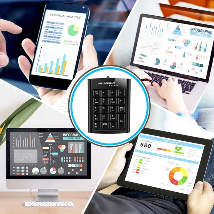 Mini teclado numérico USB con 19 teclas, teclado numérico USB