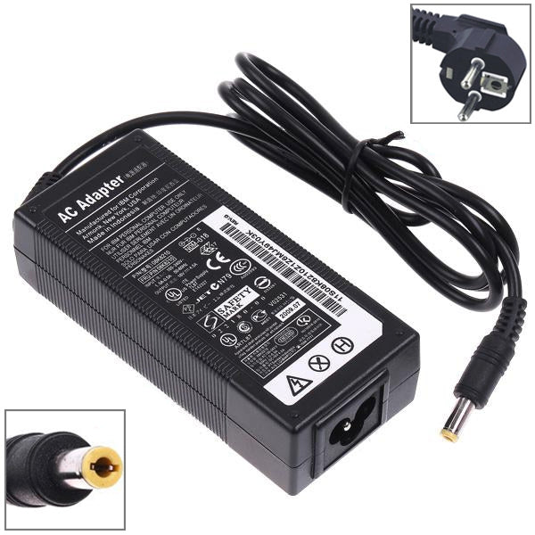 Adaptador CA com ficha europeia, 19V 4,74A 90W para portátil Lenovo, conectores de saída: 5,5 x 2,5 mm, fichas padrão europeia, australiana, americana e britânica.