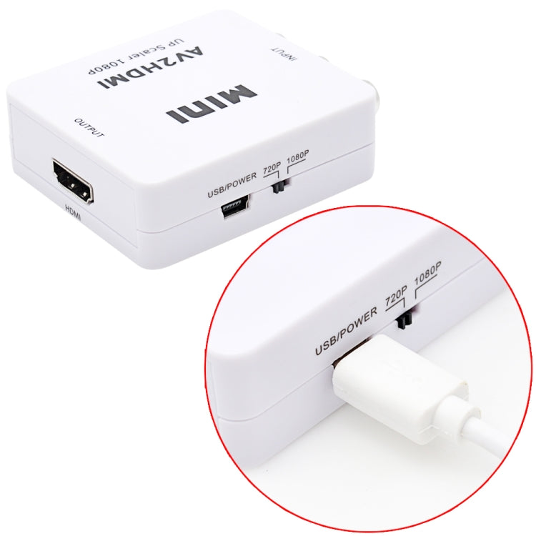 Adaptador convertidor de audio mini CVBS/L+R a HDMI, CVBS/L+R a HDMI