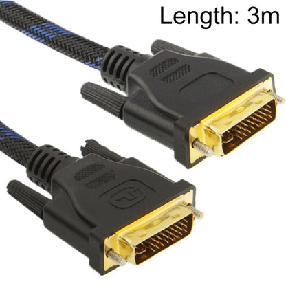 Nylon Netting Style DVI-I Dual Link 24+5 Pin Male to Male M / M Video Cable, Length: 3m, DVI 24+5 3m