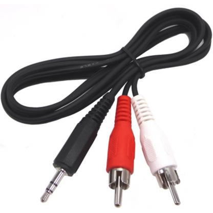 Normal Quality Jack 3.5mm Stereo to RCA Male Audio Cable, Length: 1.5m, Length: 1.5m
