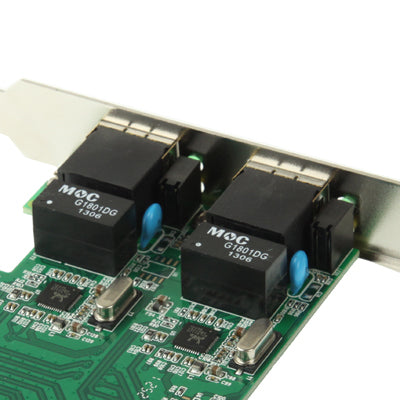 PCI-Express Dual Gigabit Ethernet Controller Card Adapter 2 Port RJ45 10/100/1000 BASE-T (IO-PCE8111-2GLAN), 2 Ports RJ45