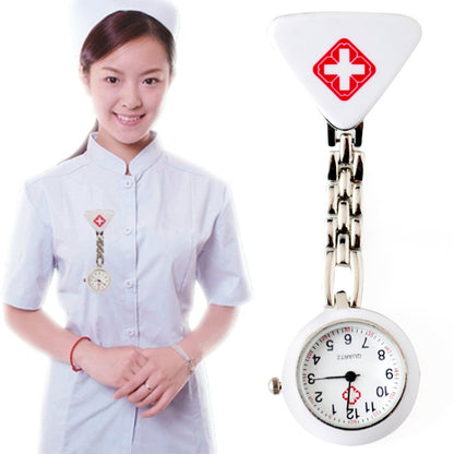 Portable Alloy Nurse Round Quartz Wristwatch Watch with Pin, Triangle Style