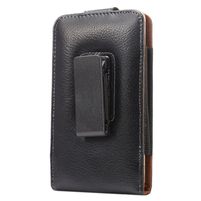 5.5 inch Litchi Texture Vertical Flip Upright Genuine Leather Case / Waist Bag with Rotatable Back Splint for Huawei P9 Plus & Honor 7i & Honor 6 Plus, Galaxy Note 3 & Note 2, etc