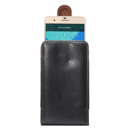 5.5 inch Litchi Texture Vertical Flip Upright Genuine Leather Case / Waist Bag with Rotatable Back Splint for Huawei P9 Plus & Honor 7i & Honor 6 Plus, Galaxy Note 3 & Note 2, etc