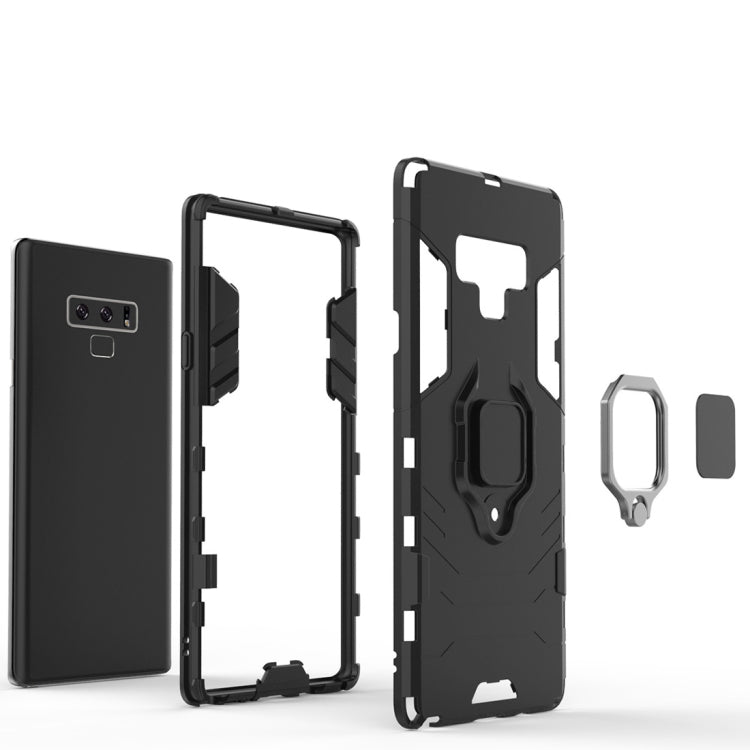 Funda protectora de PC + TPU a prueba de golpes con soporte de anillo magnético para Galaxy Note9