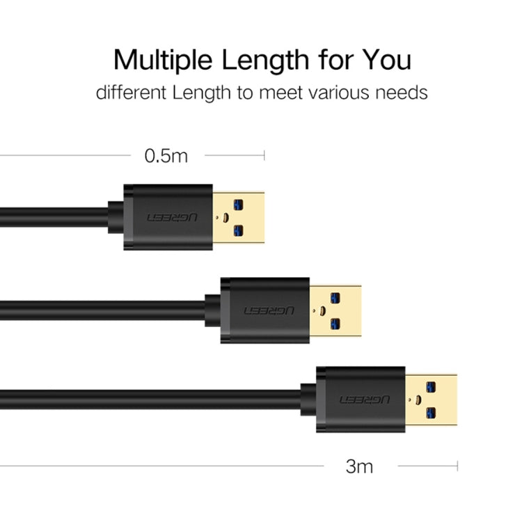 Ugreen 1m USB 3.0 Male to Female Data Sync Super Speed Transmission Extension Cord Cable, Length: 1m