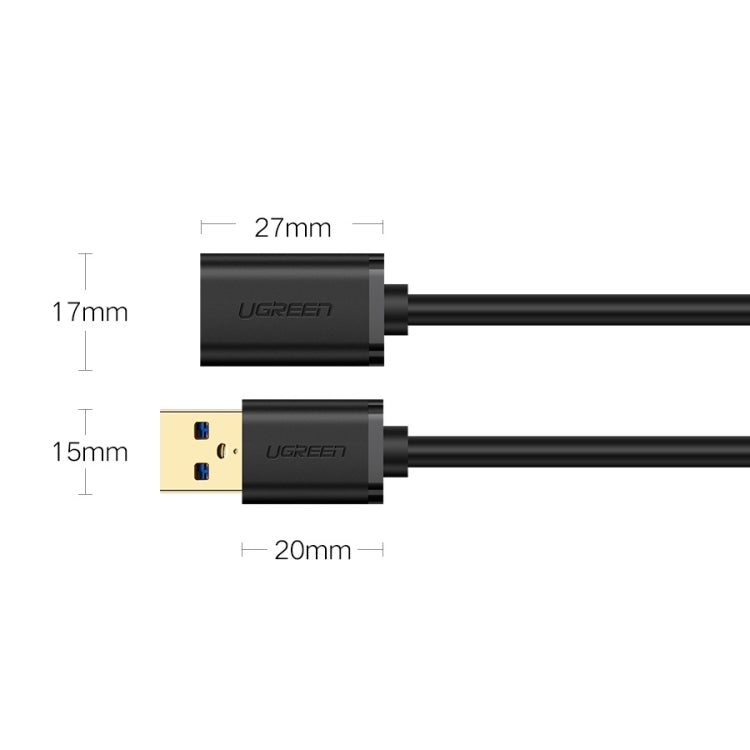 Ugreen 2m USB 3.0 Male to Female Data Sync Super Speed Transmission Extension Cord Cable, Length: 2m