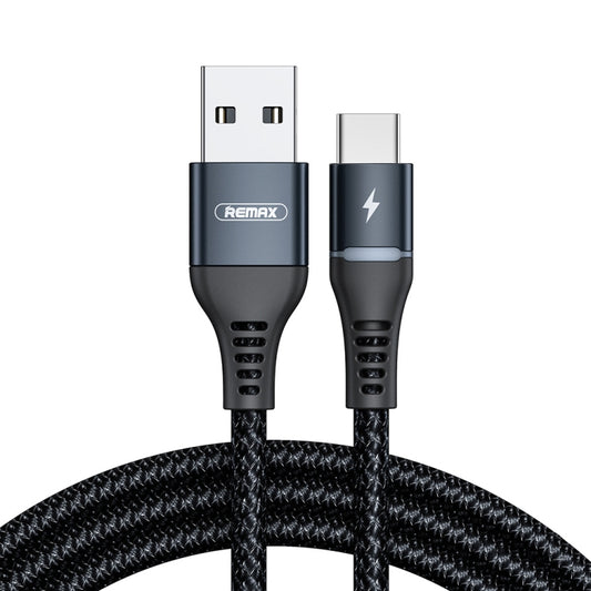 Cabo de dados REMAX RC-152A USB para USB-C / Tipo-C com indicador de respiração a cores, 1 m, 2,4 A