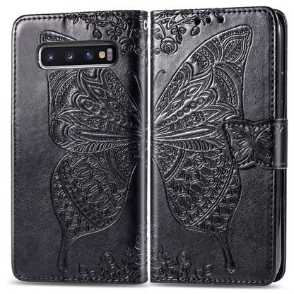 Butterfly Love Flowers Embossing Horizontal Flip Leather Case for Galaxy S10, with Holder & Card Slots & Wallet & Lanyard, For Galaxy S10