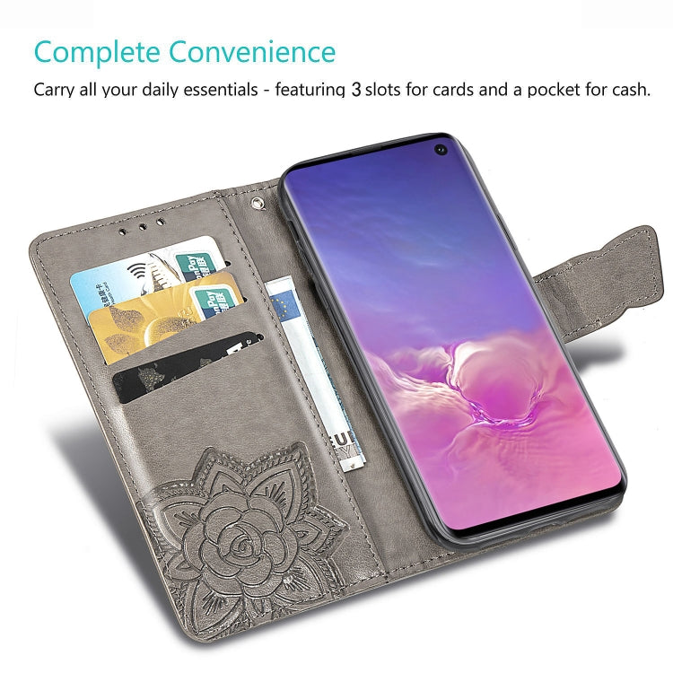 Butterfly Love Flowers Embossing Horizontal Flip Leather Case for Galaxy S10, with Holder & Card Slots & Wallet & Lanyard, For Galaxy S10