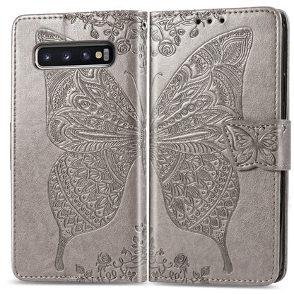 Butterfly Love Flowers Embossing Horizontal Flip Leather Case for Galaxy S10, with Holder & Card Slots & Wallet & Lanyard, For Galaxy S10