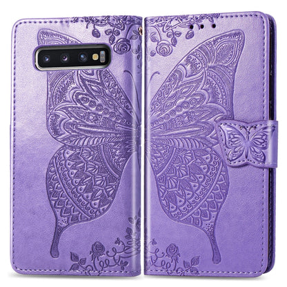 Butterfly Love Flowers Embossing Horizontal Flip Leather Case for Galaxy S10, with Holder & Card Slots & Wallet & Lanyard, For Galaxy S10