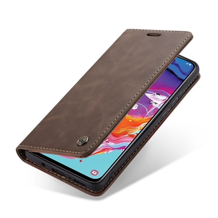 CaseMe-013 Multifunctional Retro Frosted Horizontal Flip Leather Case for Galaxy A70, with Card Slot & Holder & Zipper Wallet & Photo Frame, For Galaxy A70