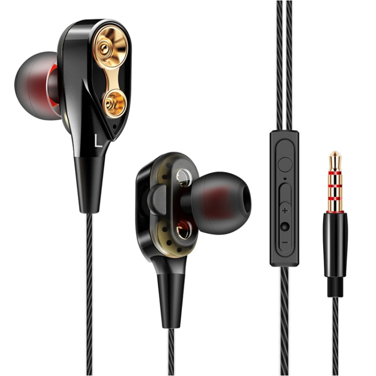 Auriculares intra-auriculares QKZ CK8 HiFi com quatro unidades para desporto e música.