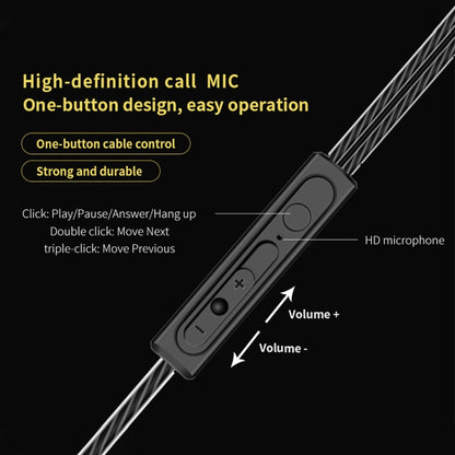 Auriculares intra-auriculares QKZ CK8 HiFi com quatro unidades para desporto e música.