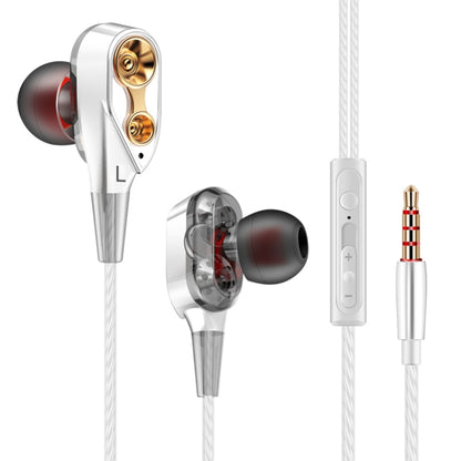 Auriculares intra-auriculares QKZ CK8 HiFi com quatro unidades para desporto e música.
