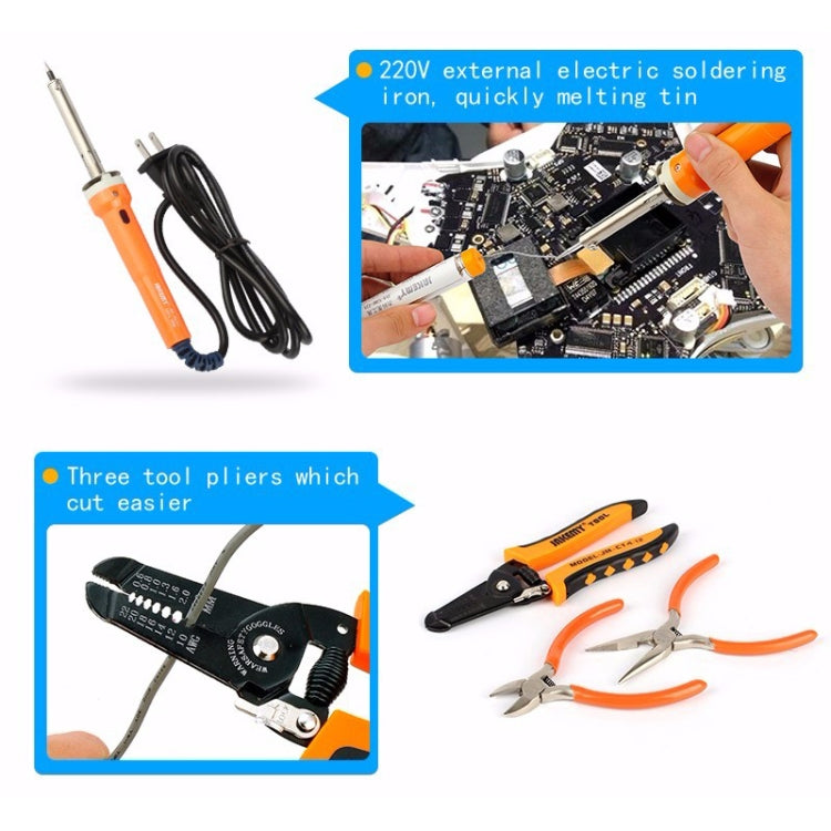 JAKEMY JM-P14 Welding Repair Tools Set Toolbox Bag Wire Stripper Pliers Screwdriver, US Plug, JM-P14