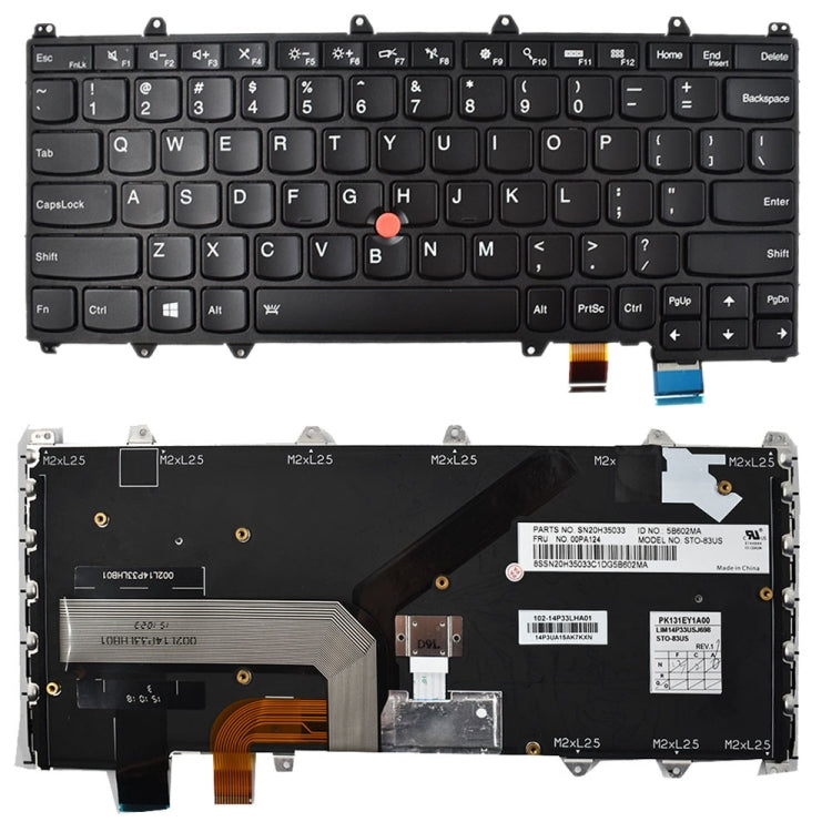 US Version Keyboard for Lenovo IBM ThinkPad Yoga 260 12.5 Inch, For IBM ThinkPad Yoga 260 12.5 Inch (US)