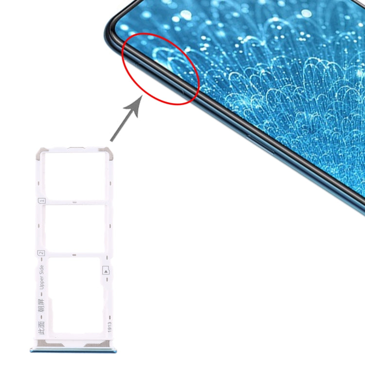 For Vivo  Y7s SIM Card Tray + SIM Card Tray + Micro SD Card Tray, For Vivo Y7s