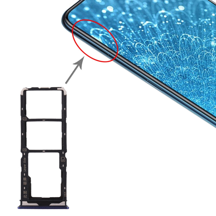 For Vivo  Y7s SIM Card Tray + SIM Card Tray + Micro SD Card Tray, For Vivo Y7s