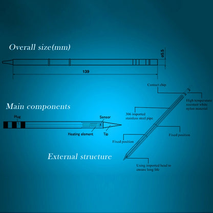 QUICKO T12-J02 Black Welding Lead-free Soldering Iron Tip, T12-J02