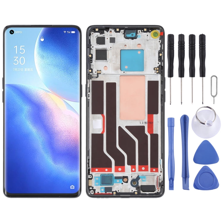 Original LCD Screen and Digitizer Full Assembly with Frame For OPPO Reno5 Pro 5G, For OPPO Reno5 Pro 5G