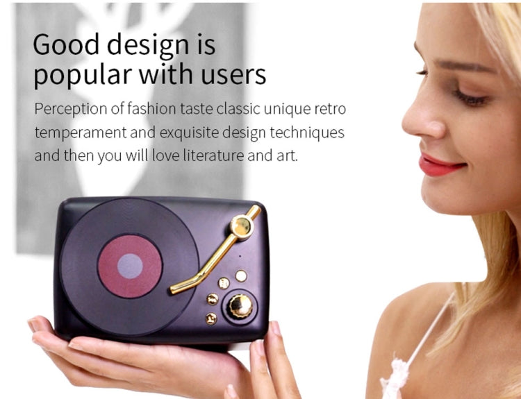 Altavoz Bluetooth estilo retro, antena FM de alta sensibilidad integrada, para viajes largos, T12 (marrón)