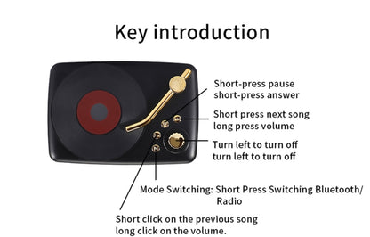 Altavoz Bluetooth estilo retro, antena FM de alta sensibilidad integrada, para viajes largos, T12 (marrón)