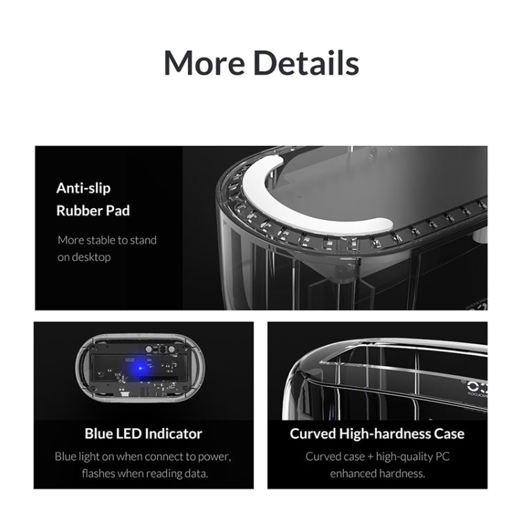 ORICO 6139C3-G2 3.5 inch Transparent USB3.1 Gen2 Type-C Hard Drive Dock