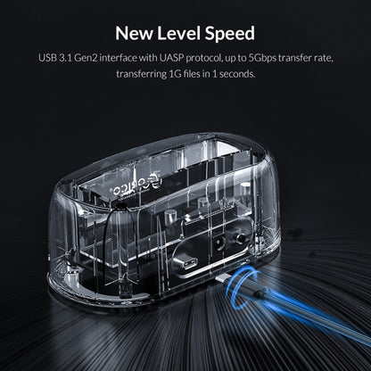 ORICO 6139C3-G2 3.5 inch Transparent USB3.1 Gen2 Type-C Hard Drive Dock
