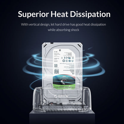 ORICO 6139C3-G2 3.5 inch Transparent USB3.1 Gen2 Type-C Hard Drive Dock
