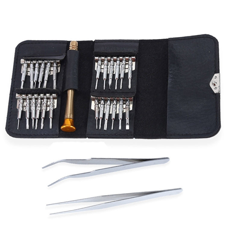 Magnetic suction 27 in 1 portable wallet type screw driver set mobile phone tablet maintenance tool, 27 in 1