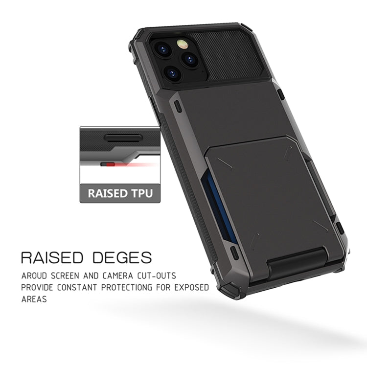 For iPhone 12 Pro / 12 Max Scratch-Resistant Shockproof Heavy Duty Rugged Armor Protective Case with Card Solt, For iPhone 12 / 12 Pro