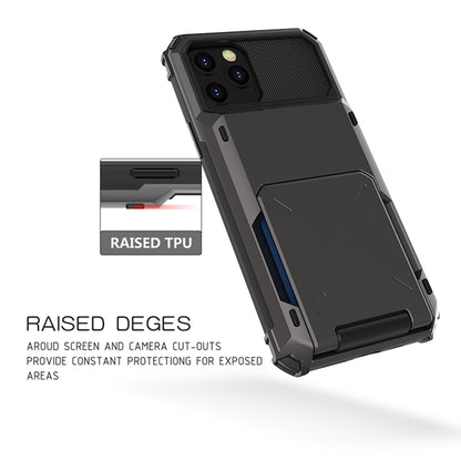 For iPhone 12 Pro / 12 Max Scratch-Resistant Shockproof Heavy Duty Rugged Armor Protective Case with Card Solt, For iPhone 12 / 12 Pro